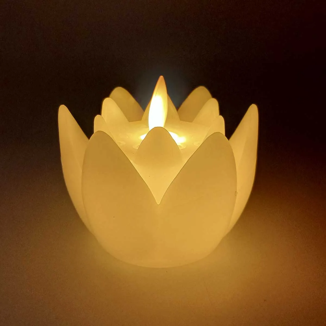 LED Tea Light Lotus Candles (Pack of 6)