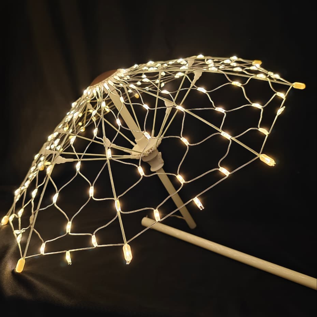 LED Decorative Light Umbrella – Rainbow & Warm White Illumination | 8 Lighting Modes | IP44 Weatherproof