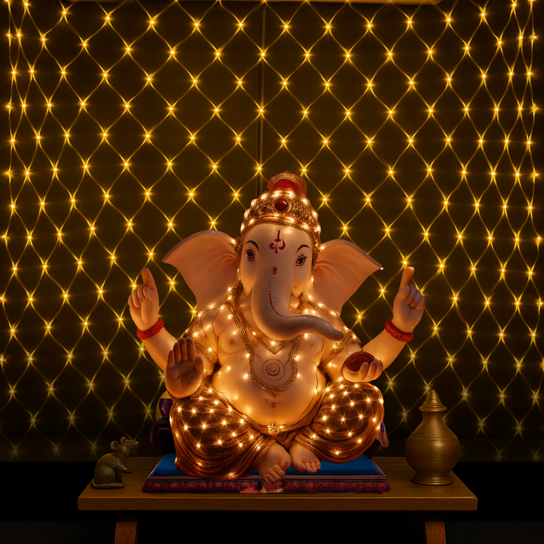 LED String Mesh Net Lights | Warm White | Diwali Decoration