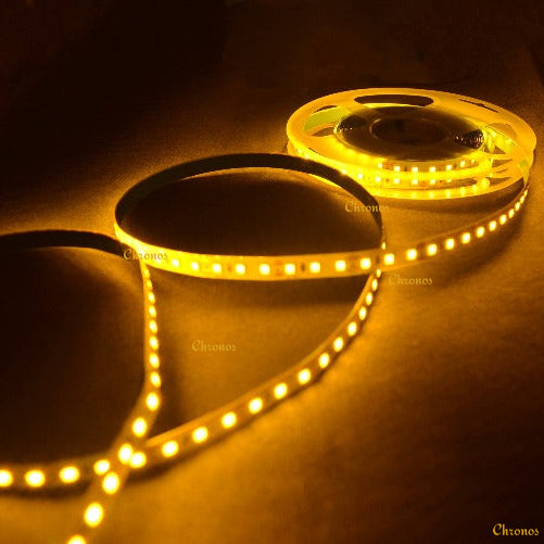 120 LED Strip Lights - Amber Yellow - 5m - 12V - 2835 SMD LED