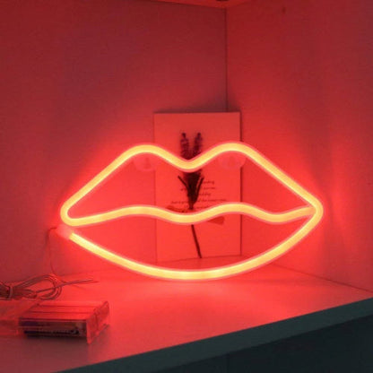 Lip Neon Sign Light | Battery & USB Operated