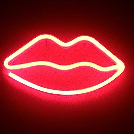 Lip Neon Sign Light | Battery & USB Operated