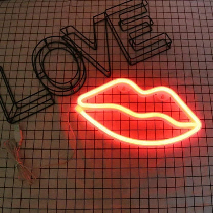 Lip Neon Sign Light | Battery & USB Operated