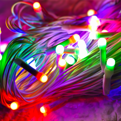 White Wire LED Series String Lights | 5mm Multi LED