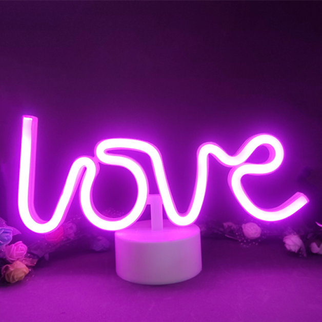 Love Neon Sign Table Lamp | Battery & USB Operated