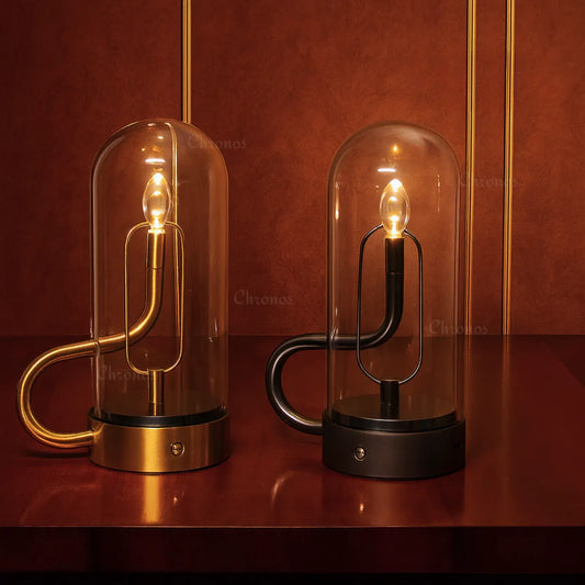 Lumina Magnetic Swinging Flame Glass Shade Candle Lamp