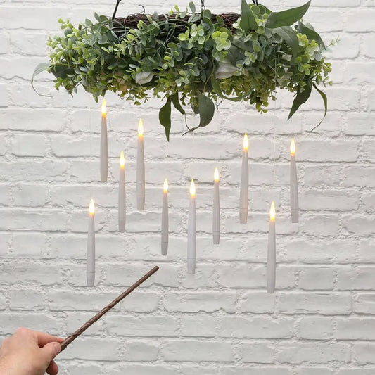 Lumos Floating Taper Candles with Wand | Pack of 12