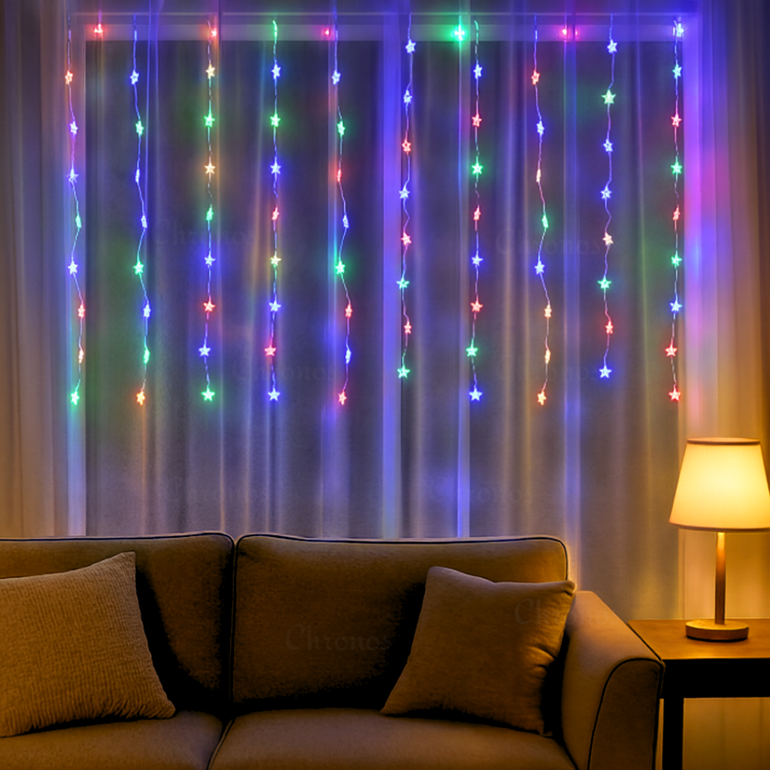 Star Curtain String Lights | 8 Modes | Plug & Play