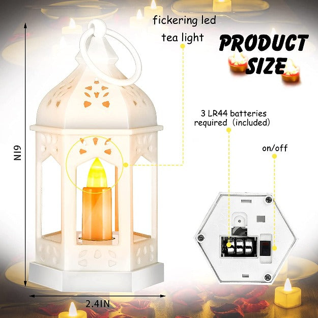 Mini Moroccan Decorative Lantern with LED Candle | Pack of 3