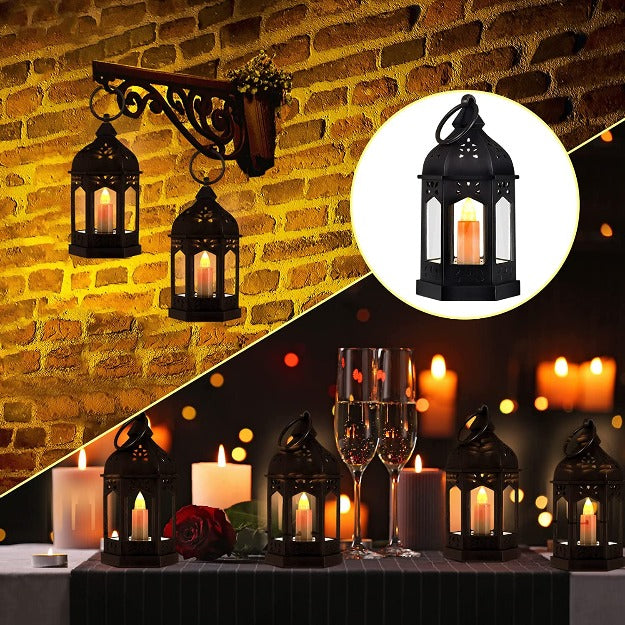Mini Moroccan Decorative Lantern with LED Candle | Pack of 3