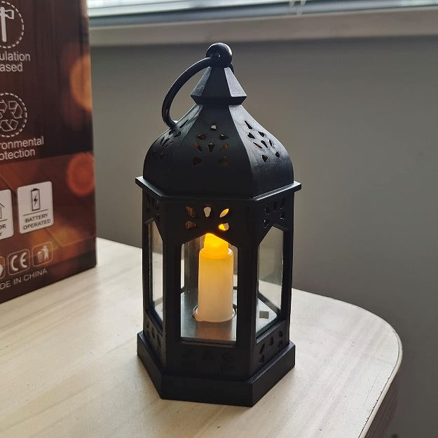 Mini Moroccan Decorative Lantern with LED Candle | Pack of 3