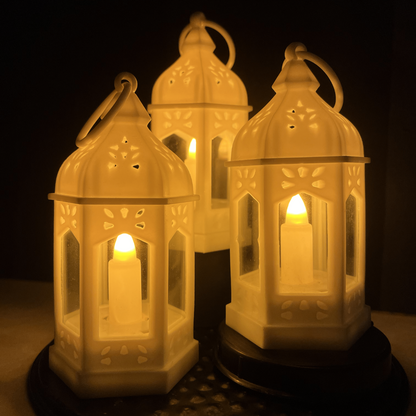 Mini Moroccan Decorative Lantern with LED Candle | Pack of 3