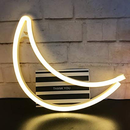 Moon (Warm White) Neon Sign Light | Battery & USB Operated