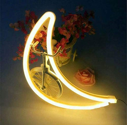 Moon (Warm White) Neon Sign Light | Battery & USB Operated