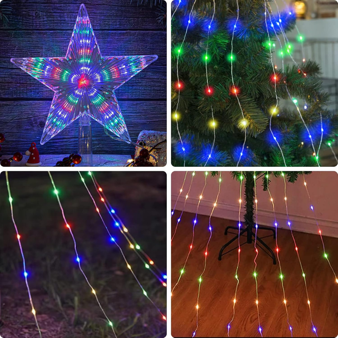 Star with 9 String Lights Christmas Tree Decoration | Multi LED