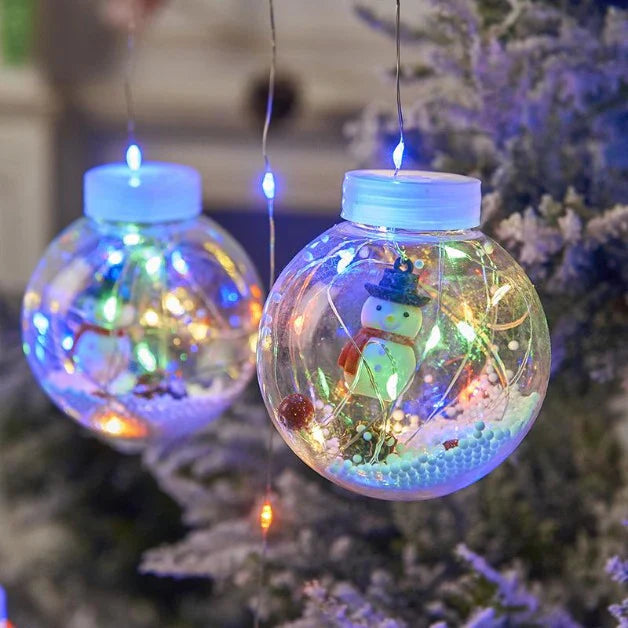 Snowman Wish Ball Curtain Lights | 10 Wish Balls | Multi LED