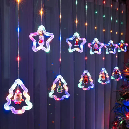 Christmas Star + Tree Curtain Lights | Multi LED