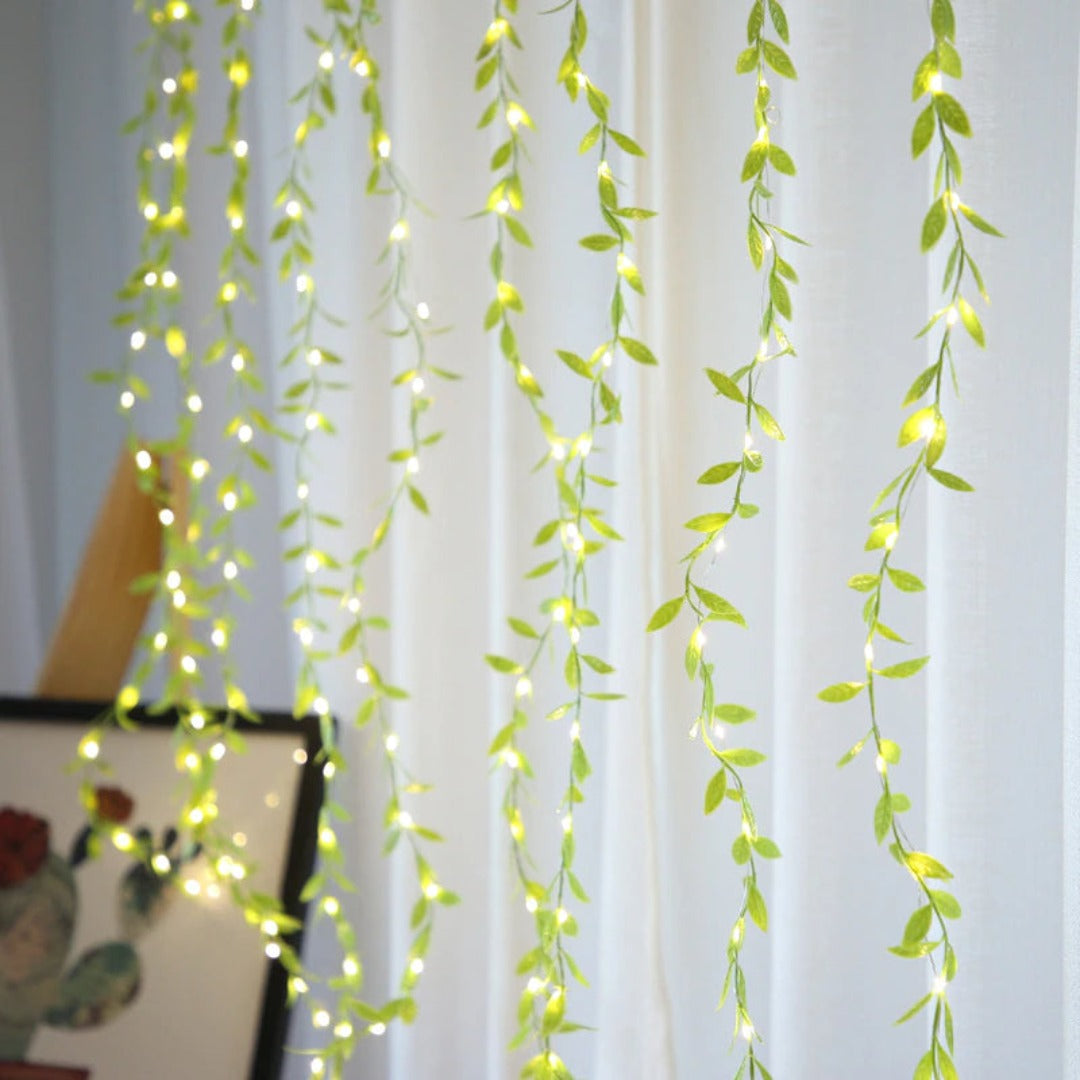 Leaves Garland Curtain Lights | Warm White | Diwali Decoration