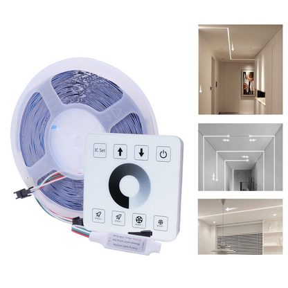 Running Flowing Water LED Strip Lights Kit - 2835 120L/m 24V WS2811 with Wireless Controller and Power Supply