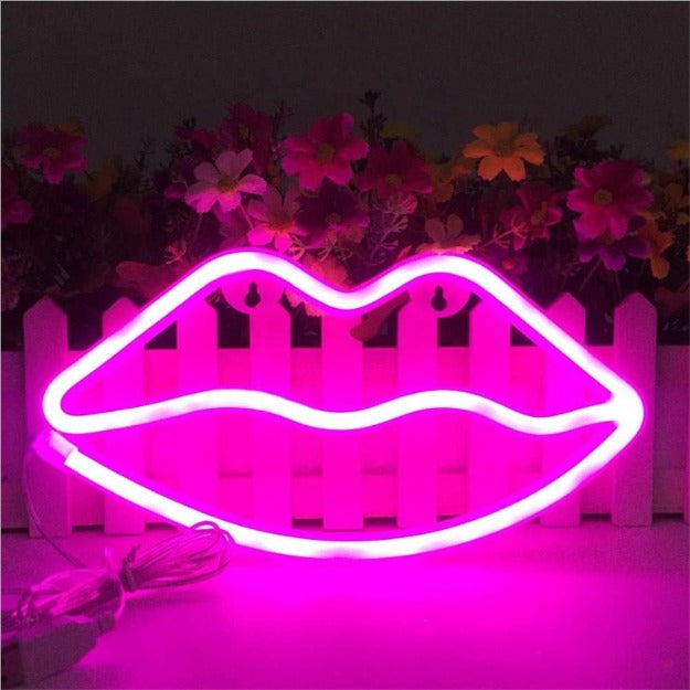 Lip Neon Sign Light | Battery & USB Operated