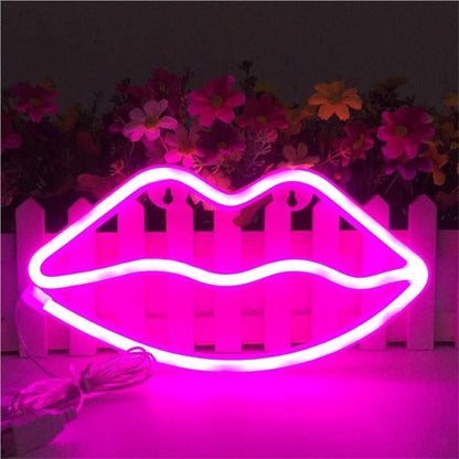 Lip Neon Sign Light | Battery & USB Operated