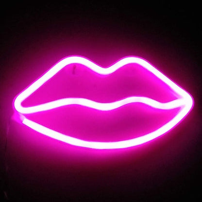 Lip Neon Sign Light | Battery & USB Operated
