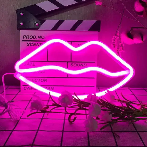 Lip Neon Sign Light | Battery & USB Operated