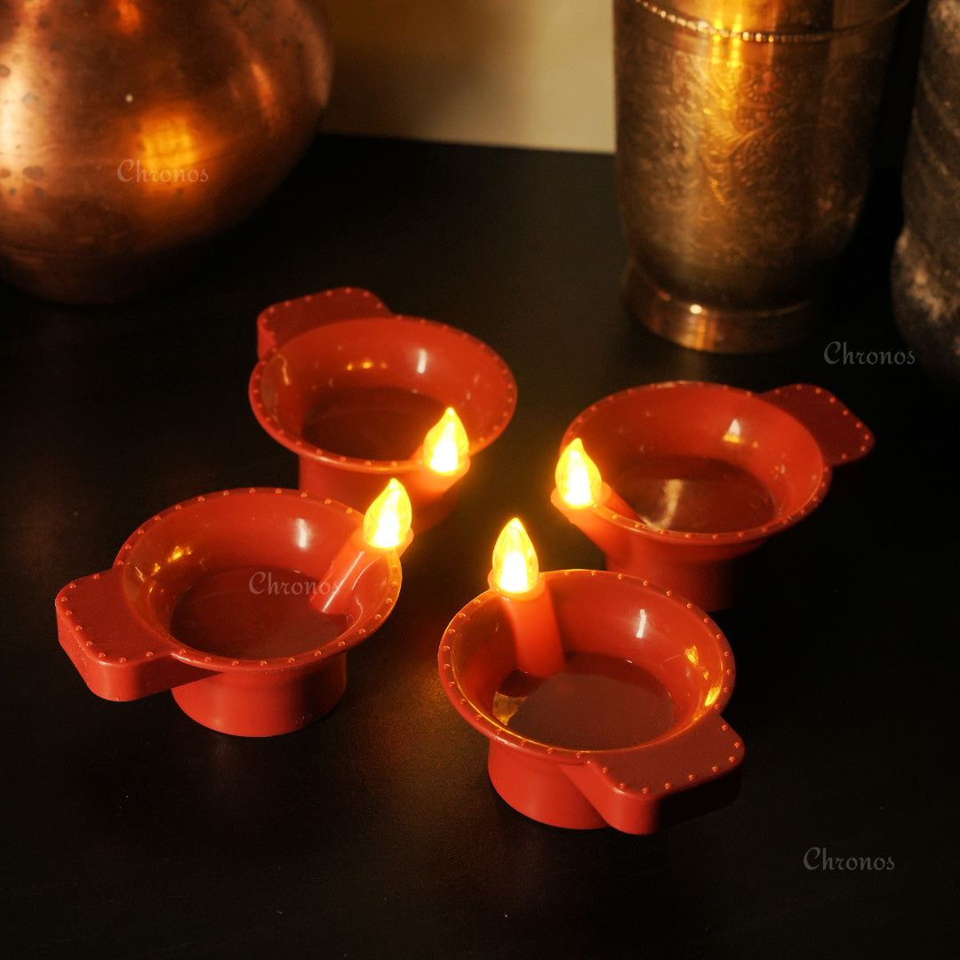 LED Brown Diya  | Flameless | Pack of 6 or 12