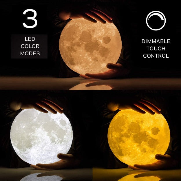 Personalized 3D Moon Lunar Lamp with Photo and Message Customization