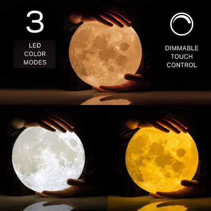 Personalized 3D Moon Lunar Lamp with Photo and Message Customization