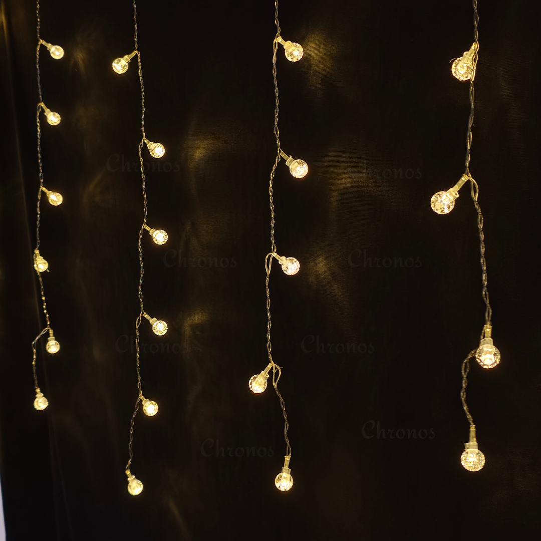 Bubble Curtain Lights – Warm White | 8 Modes | Plug & Play