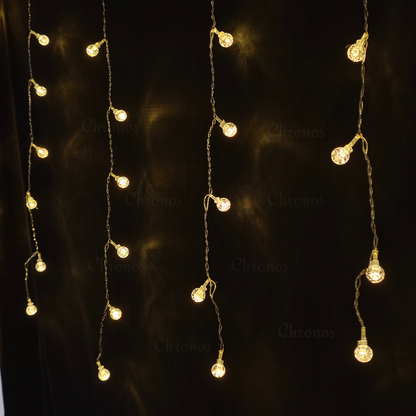 Bubble Curtain Lights – Warm White | 8 Modes | Plug & Play