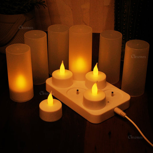 Rechargeable Tea Light LED Candles | Pack of 6 | Pack of 12