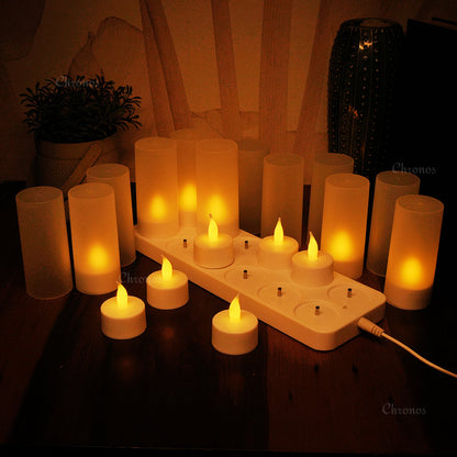 Rechargeable Tea Light LED Candles | Pack of 6 | Pack of 12