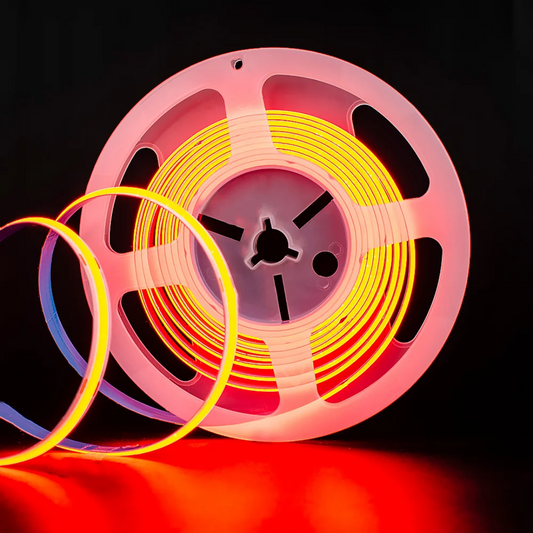 8mm COB Dotless LED Strip Lights - Red - 320 LEDs per meter - 12V