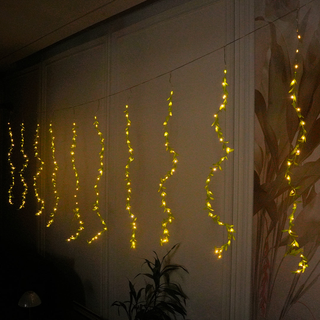 Leaves Garland Curtain Lights | Warm White | Diwali Decoration