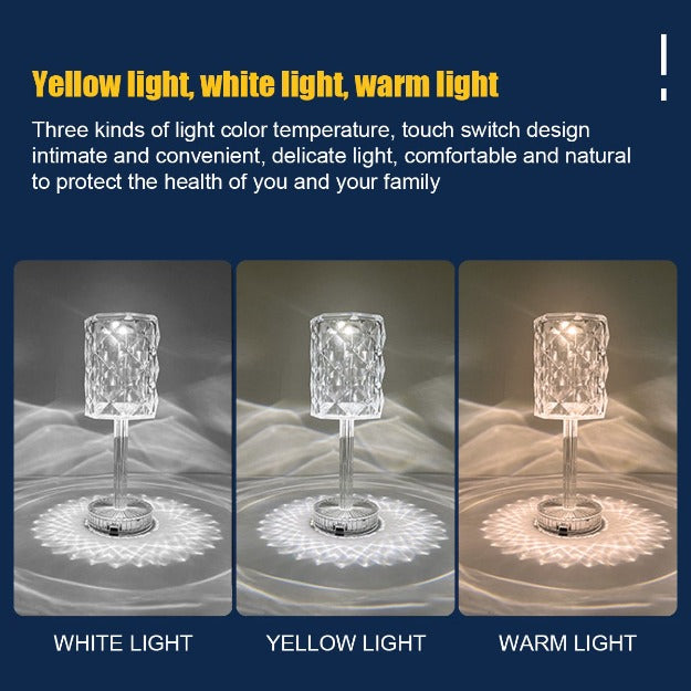 Rosette Reflection Portable LED Crystal Table Lamp