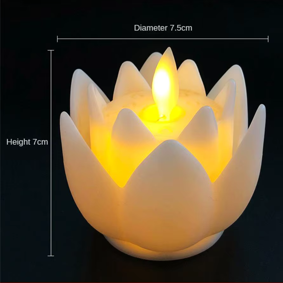 LED Tea Light Lotus Candles (Pack of 6)