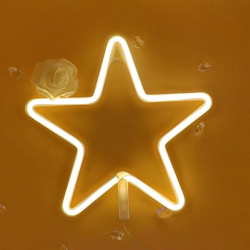 Star (Warm White) Neon Sign Light | Battery & USB Operated