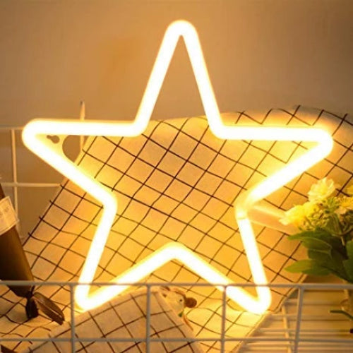 Star (Warm White) Neon Sign Light | Battery & USB Operated