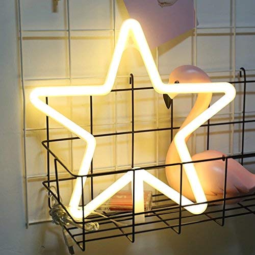 Star (Warm White) Neon Sign Light | Battery & USB Operated