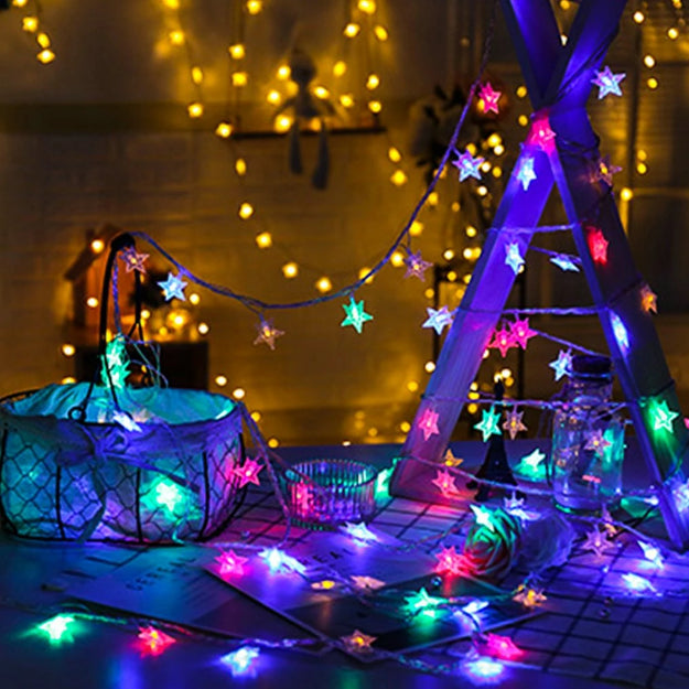 Star String Lights - 3AA Battery + USB Operated | Multi LED