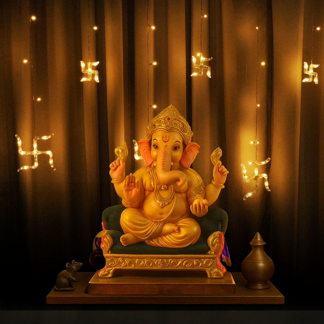 Swastik Curtain Lights | Warm White | Diwali Decorative LED Lights