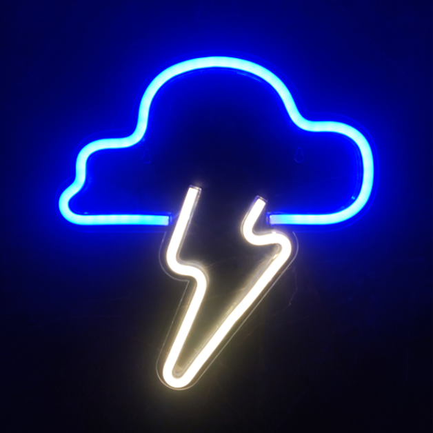Thunder Cloud Neon Sign Light Wall Hanging | USB Operated
