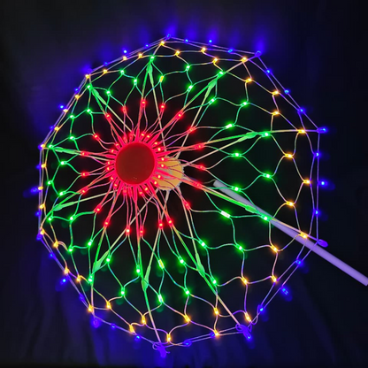 LED Decorative Light Umbrella – Rainbow & Warm White Illumination | 8 Lighting Modes | IP44 Weatherproof