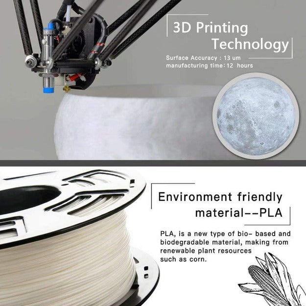 Personalized 3D Moon Lunar Lamp with Photo and Message Customization