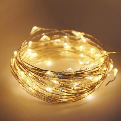 Copper Wire Fairy LED String Lights - USB Operated