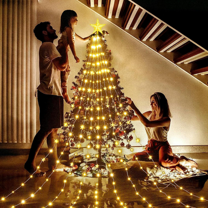 Star with 9 String Lights Christmas Tree Decoration | Warm White LED