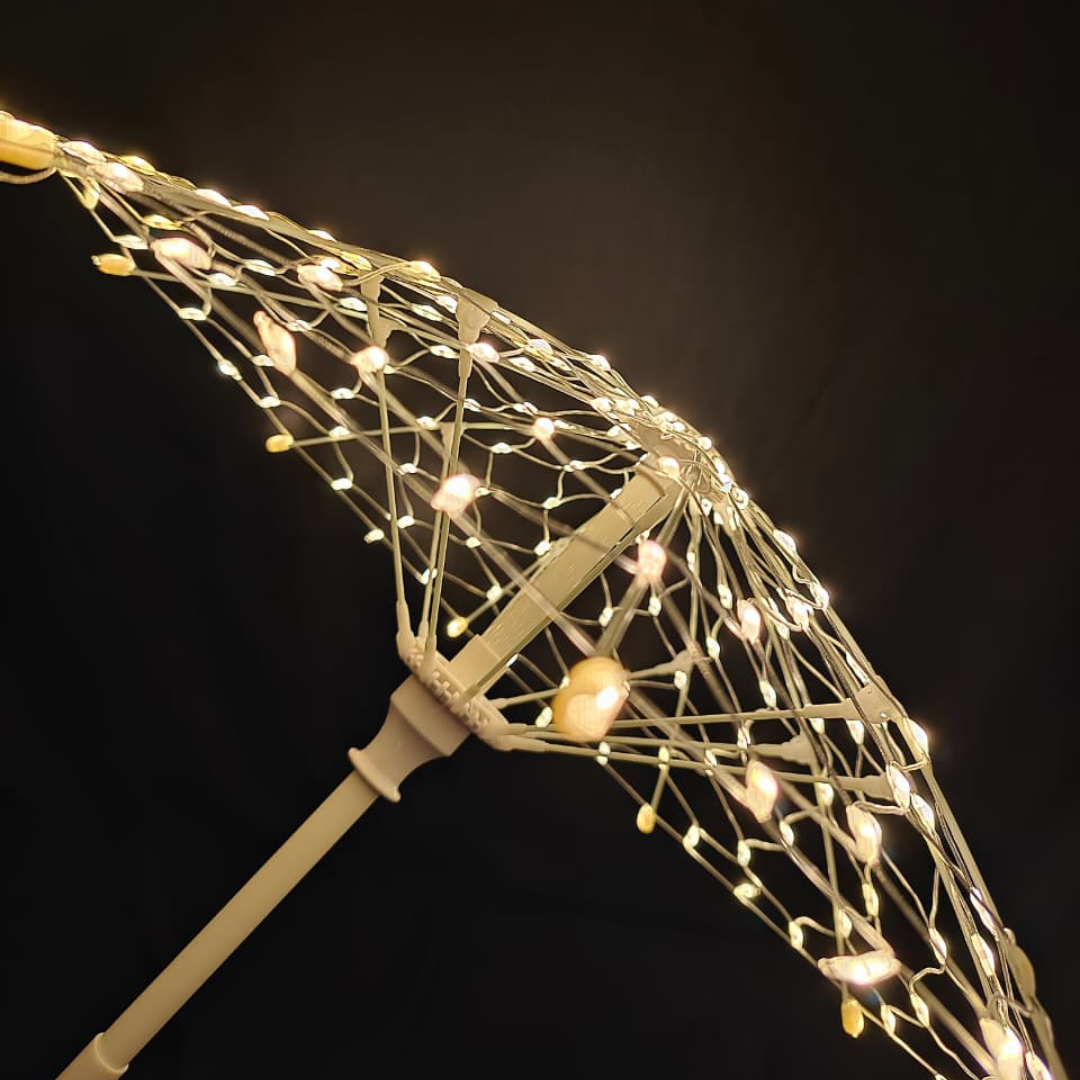 LED Decorative Light Umbrella – Rainbow & Warm White Illumination | 8 Lighting Modes | IP44 Weatherproof