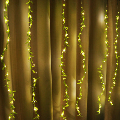 Leaves Garland Curtain Lights | Warm White | Diwali Decoration